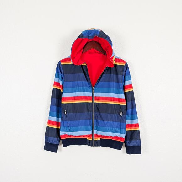Paul Smith Junior Reversible Hooded Jacket Multi color striped size 14A fits XS - Picture 1 of 11